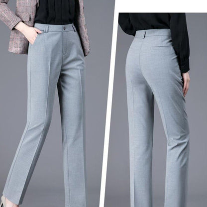 best Office Lady Korean Fashion Straight Pants Spring Autumn Casual High Waist Button Pockets Solid Elegant Women Clothing Trousers 0 shop online at M2K Trends for women pants