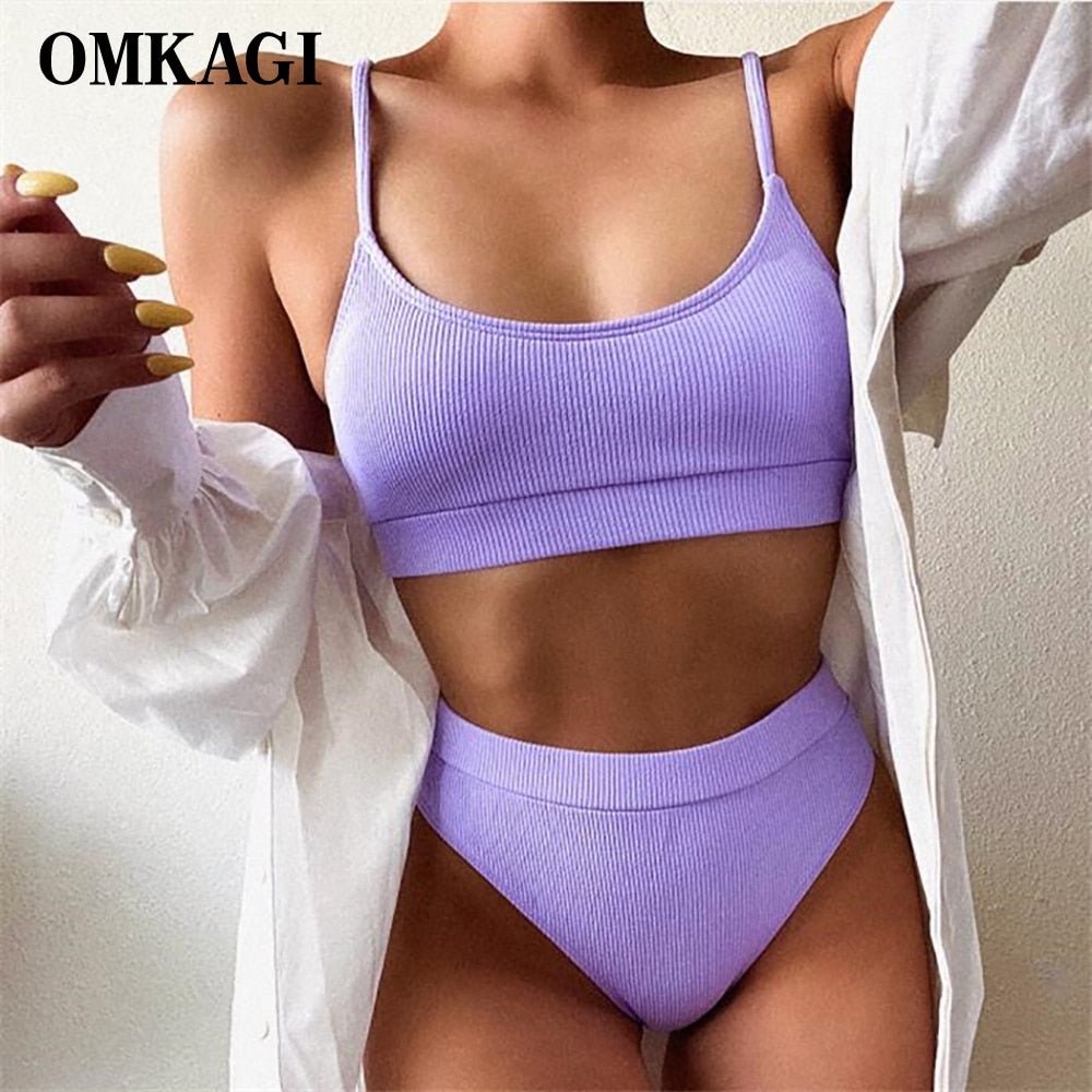 best OMKAGI Women Swimsuit 2021 Solid Sexy Biquini Push Up Swimming Bathing Suit Bikini Set Maillot De Bain Femme Swimwear Women 0 shop online at M2K Trends for