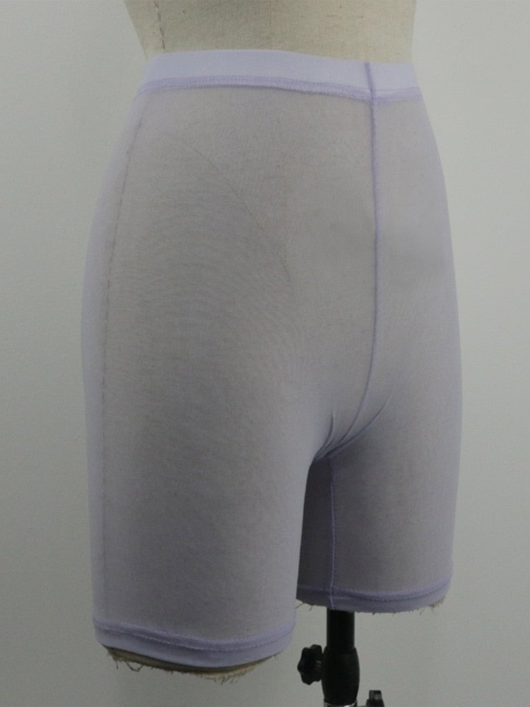 best OMSJ 2022 Summer Fashion Yellow Mesh Transaparent Sexy Women Casual Shorts Ladies High Waist Shorts Summer Shorts Sexy Shorts 0 shop online at M2K Trends for