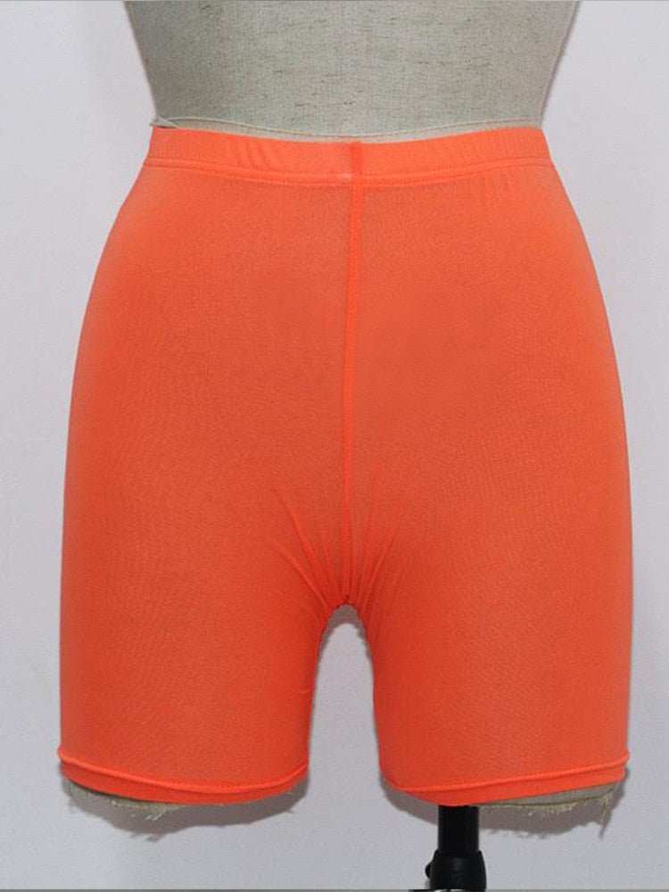 best OMSJ 2022 Summer Fashion Yellow Mesh Transaparent Sexy Women Casual Shorts Ladies High Waist Shorts Summer Shorts Sexy Shorts 0 shop online at M2K Trends for