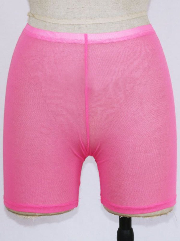 best OMSJ 2022 Summer Fashion Yellow Mesh Transaparent Sexy Women Casual Shorts Ladies High Waist Shorts Summer Shorts Sexy Shorts 0 shop online at M2K Trends for