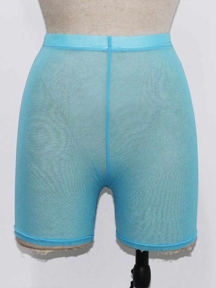 best OMSJ 2022 Summer Fashion Yellow Mesh Transaparent Sexy Women Casual Shorts Ladies High Waist Shorts Summer Shorts Sexy Shorts 0 shop online at M2K Trends for
