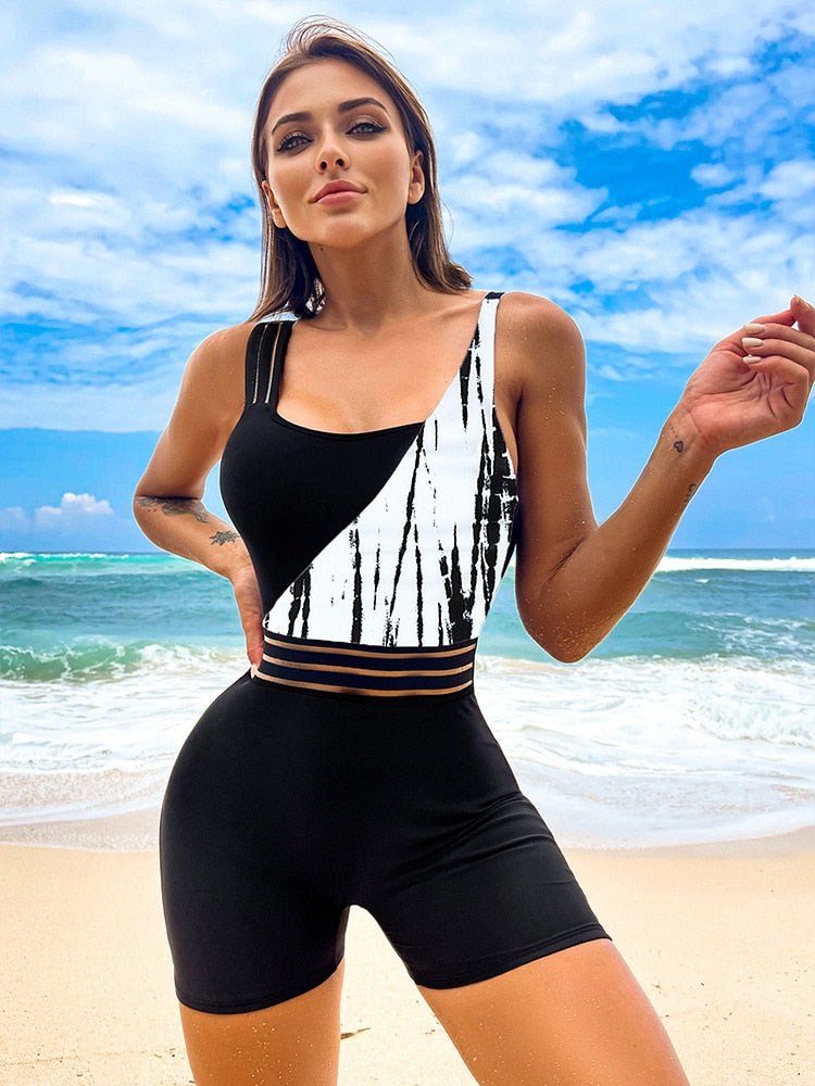 best One Shoulder Cut Out Bikini One-Piece Swimsuit for Women Mesh Panel Patchwork Bikini Set Swimwear 2023 Bathing Suits Beachwear 0 shop online at M2K Trends for