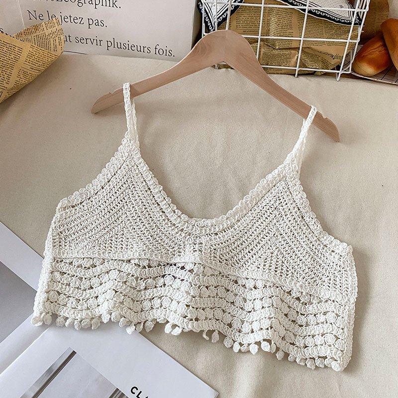 best OUMEA Women Sweet Cotton Cardigan Summer Floral Embroidery Sleeveless Buttons Front Crop Tops Beach Sweet Crochet French Style 0 shop online at M2K Trends for