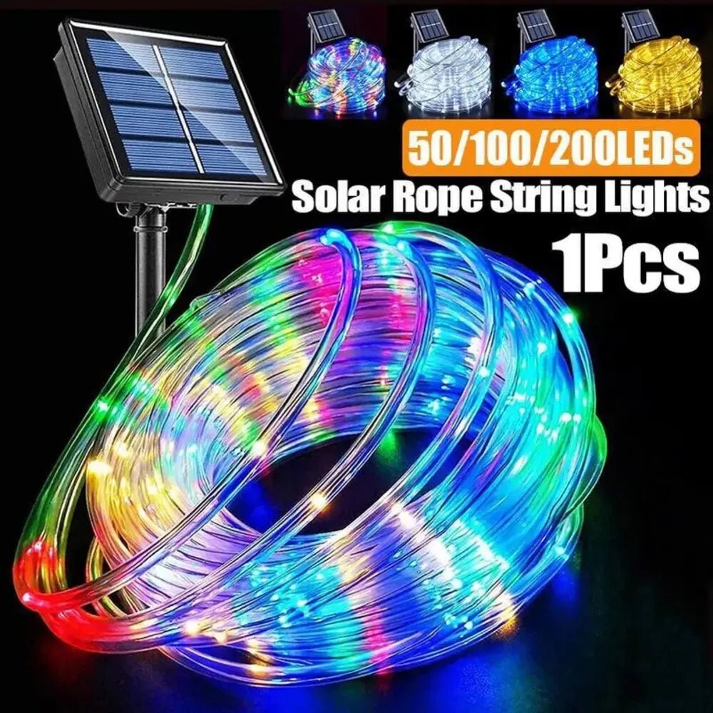 best Outdoor Solar Tube Rope Led Light Garden Christmas Decoration 22m/12m Xmas Wedding Garland WaterProof String Light Fairy Strip shop online at M2K Trends for
