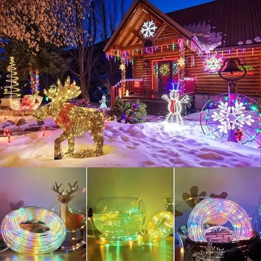 best Outdoor Solar Tube Rope Led Light Garden Christmas Decoration 22m/12m Xmas Wedding Garland WaterProof String Light Fairy Strip shop online at M2K Trends for
