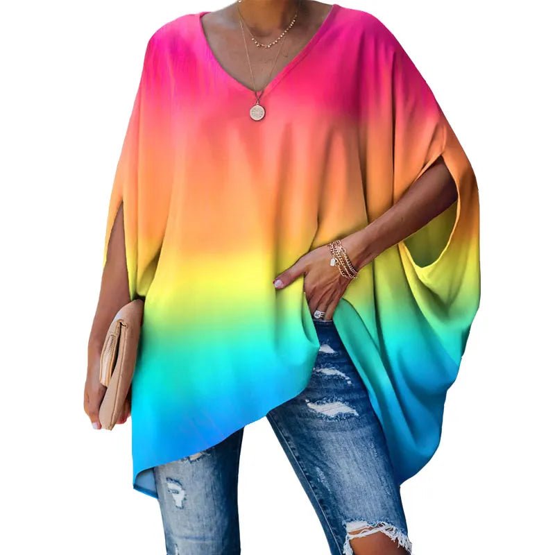 best Oversized T-Shirts For Women Fashion Blouse 2022 Batwingsleeve Tshirt Female Print Tees Large Size Y2k Clothing Loose Casual Top shop online at M2K Trends for