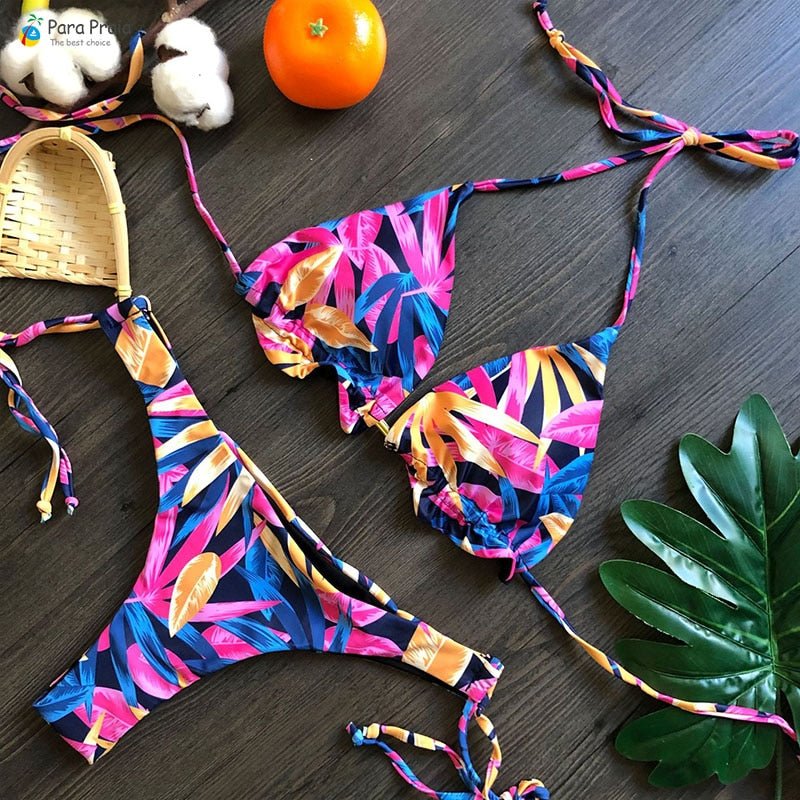 best Para Praia 17 Colors New Bandage Micro Bikini Mini Halter Bathing Suit Brazilian Swimsuit Thong Bikini Set Push Up Biquini 2023 0 shop online at M2K Trends for