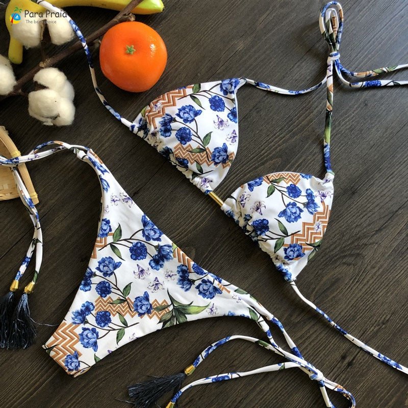 best Para Praia 17 Colors New Bandage Micro Bikini Mini Halter Bathing Suit Brazilian Swimsuit Thong Bikini Set Push Up Biquini 2023 0 shop online at M2K Trends for