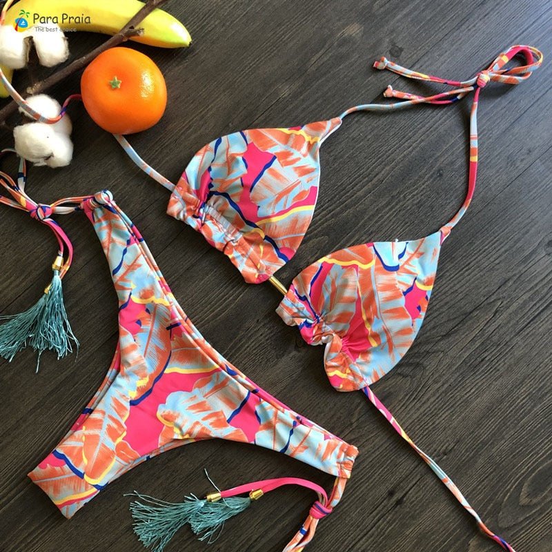 best Para Praia 17 Colors New Bandage Micro Bikini Mini Halter Bathing Suit Brazilian Swimsuit Thong Bikini Set Push Up Biquini 2023 0 shop online at M2K Trends for
