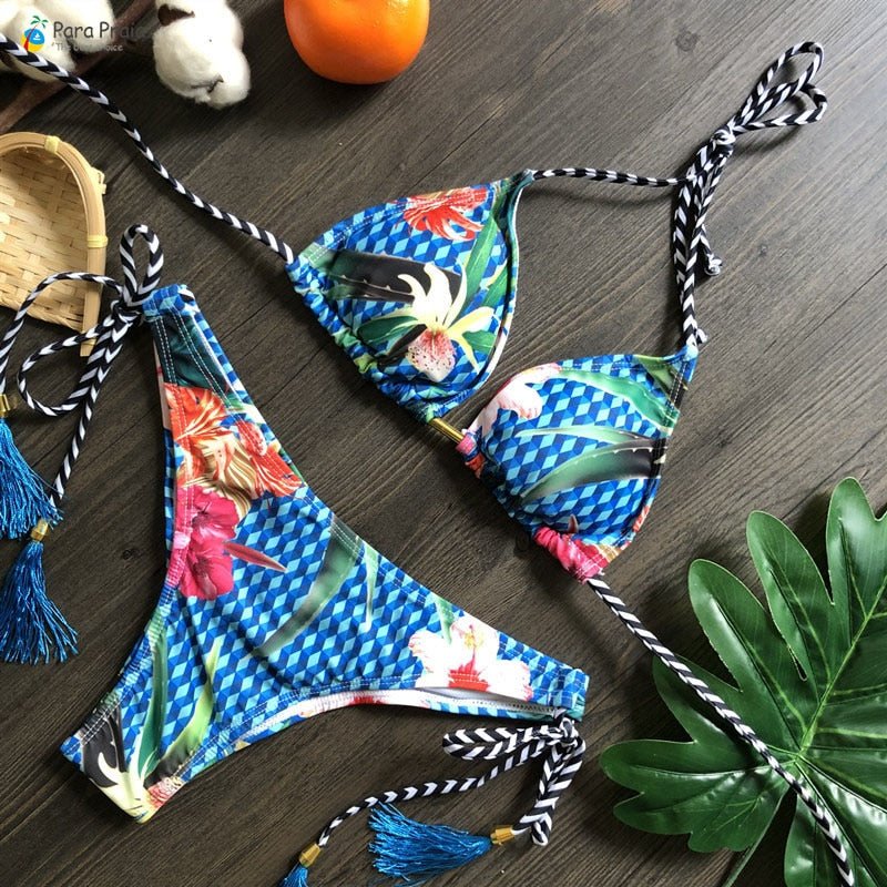 best Para Praia 17 Colors New Bandage Micro Bikini Mini Halter Bathing Suit Brazilian Swimsuit Thong Bikini Set Push Up Biquini 2023 0 shop online at M2K Trends for