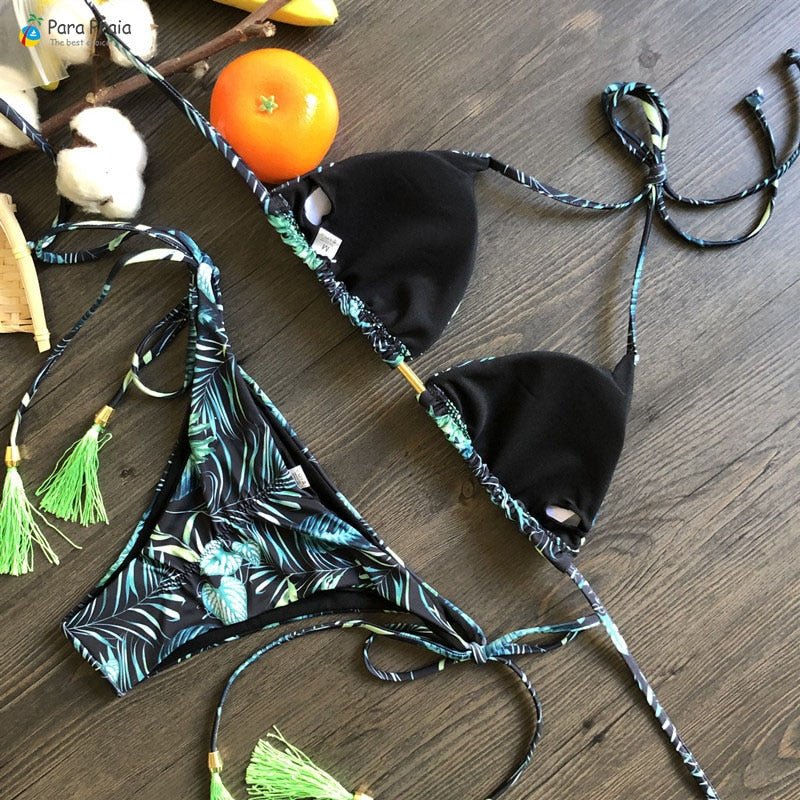 best Para Praia 17 Colors New Bandage Micro Bikini Mini Halter Bathing Suit Brazilian Swimsuit Thong Bikini Set Push Up Biquini 2023 0 shop online at M2K Trends for