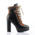 best Perixir Spring Autumn Fashion Platform Ankle Boots Women 12cm Thick Heel Platform Boots Ladies Worker Boots Black Brown Shoes 0 shop online at M2K Trends for
