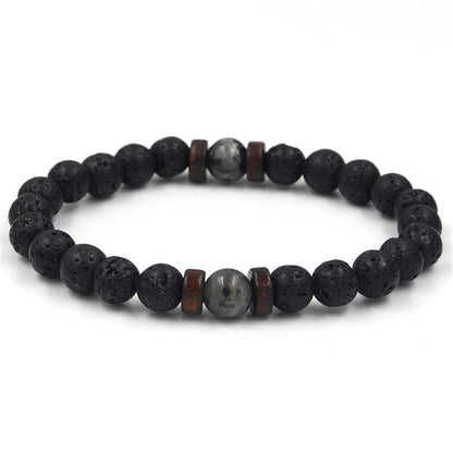 best Personality Men's Black Volcanic Stone Bracelet 0 shop online at M2K Trends for