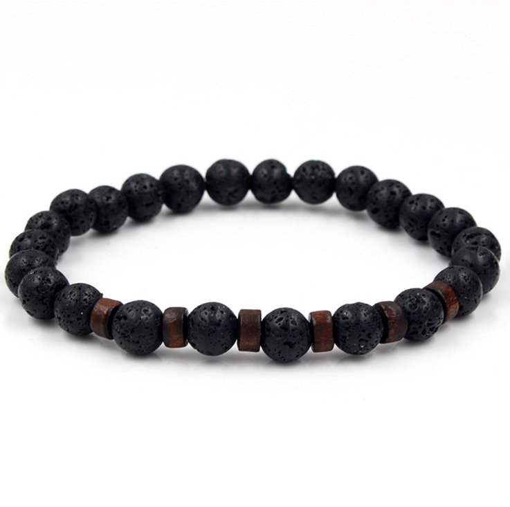 best Personality Men's Black Volcanic Stone Bracelet 0 shop online at M2K Trends for