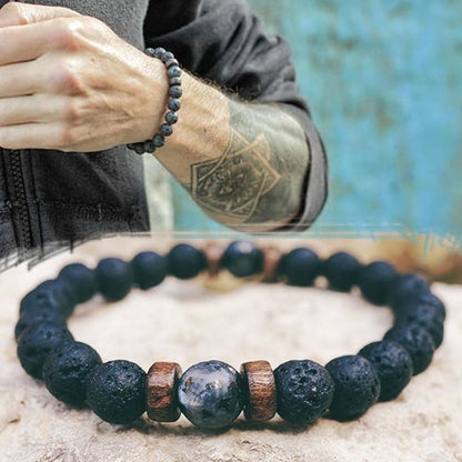 best Personality Men's Black Volcanic Stone Bracelet 0 shop online at M2K Trends for