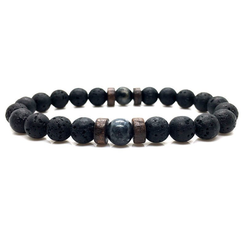 best Personality Men's Black Volcanic Stone Bracelet 0 shop online at M2K Trends for