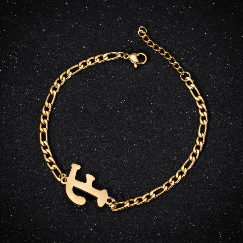 best Personalize Initial Bracelets Bangles A-Z 26 Letters Alphabet Charm Bracelet Accessories shop online at M2K Trends for All Bracelets