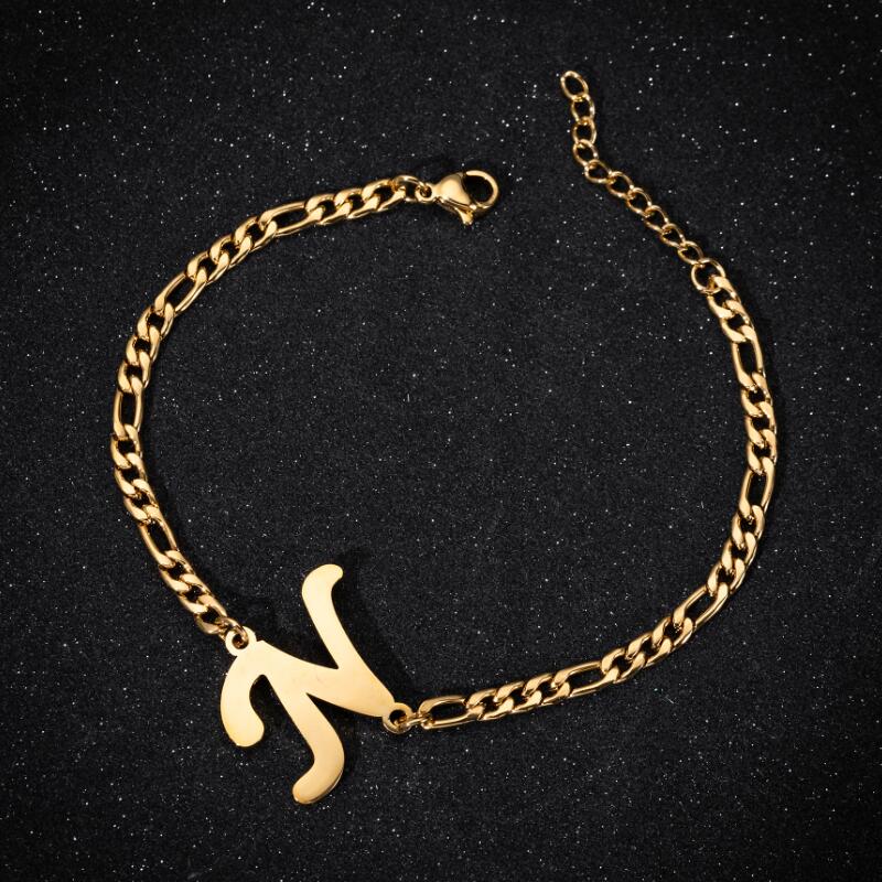 best Personalize Initial Bracelets Bangles A-Z 26 Letters Alphabet Charm Bracelet Accessories shop online at M2K Trends for All Bracelets