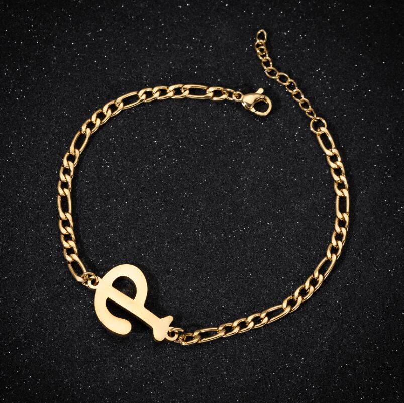 best Personalize Initial Bracelets Bangles A-Z 26 Letters Alphabet Charm Bracelet Accessories shop online at M2K Trends for All Bracelets