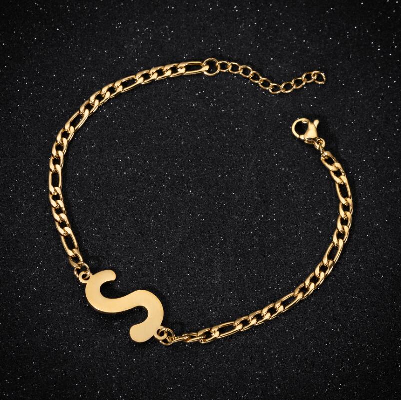 best Personalize Initial Bracelets Bangles A-Z 26 Letters Alphabet Charm Bracelet Accessories shop online at M2K Trends for All Bracelets