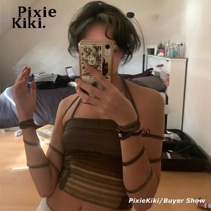 best PixieKiki Fairy Grunge Aesthetic Tank Top Women Clothes Summer 2023 Sexy Print Cami Cyber Y2k Crop Tops Strapless Shirt P33-AH10 shop online at M2K Trends for