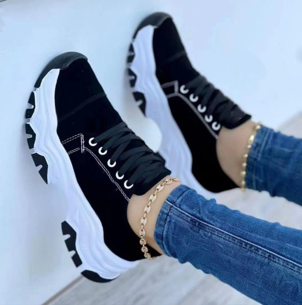 best Platform Sport Flats Shoes Lace-up Sneaker Outdoor Walking Casual Shoes Women Shoes shop online at M2K Trends for
