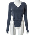 best Pleated Waist Strap Triangle Top T-shirt Women 0 shop online at M2K Trends for