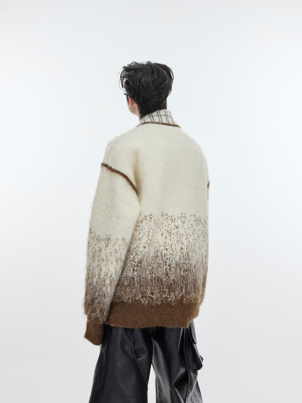 best Polka Dot Gradient V-neck Sweater With Metal Embellishments 0 shop online at M2K Trends for #CasualElegance #TrendySweater #WomensFashion #CozyStyle #UniqueDesign #StatementPiece #FashionForward #FeminineStyle #LayeringEssential #SeasonalWardrobe