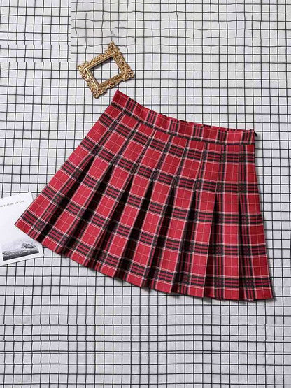 best Preppy Style High Waist Solid Pleated Mini Skirt Women Summer Spring Korean Fashion Cute White A-line Skirt Y2k Skort Clothes 0 shop online at M2K Trends for