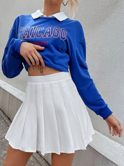 best Preppy Style High Waist Solid Pleated Mini Skirt Women Summer Spring Korean Fashion Cute White A-line Skirt Y2k Skort Clothes 0 shop online at M2K Trends for