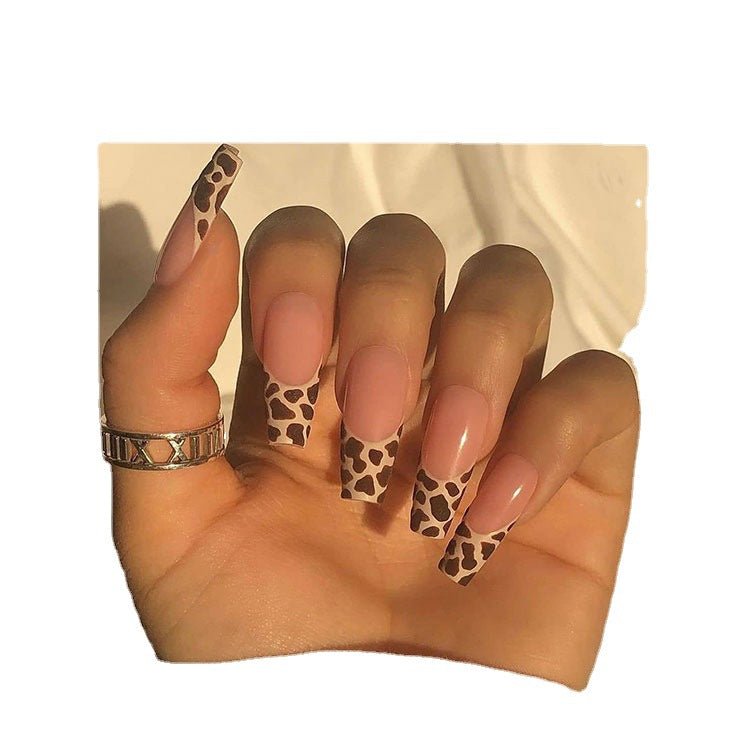 best Press On Nails Leopard Print Long Ballet Fake Nail Nails Accessories shop online at M2K Trends for