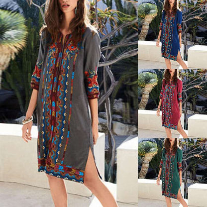 best Printed casual tunic dress bohemian Blouse shop online at M2K Trends for