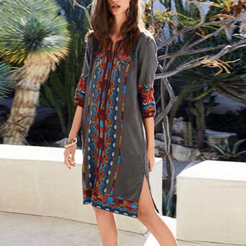 best Printed casual tunic dress bohemian Blouse shop online at M2K Trends for