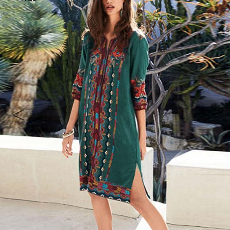 best Printed casual tunic dress bohemian Blouse shop online at M2K Trends for