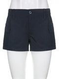 best Rapcopter y2k Grey Cargo Shorts Pockets Low Waisted Sporty Joggers Retro Fashion Streetwear Harajuku Basic Shorts Pants Women 0 shop online at M2K Trends for