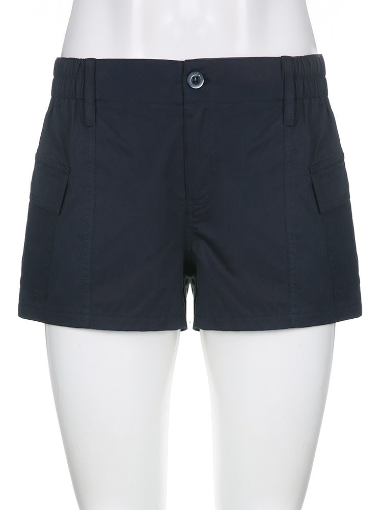 best Rapcopter y2k Grey Cargo Shorts Pockets Low Waisted Sporty Joggers Retro Fashion Streetwear Harajuku Basic Shorts Pants Women 0 shop online at M2K Trends for