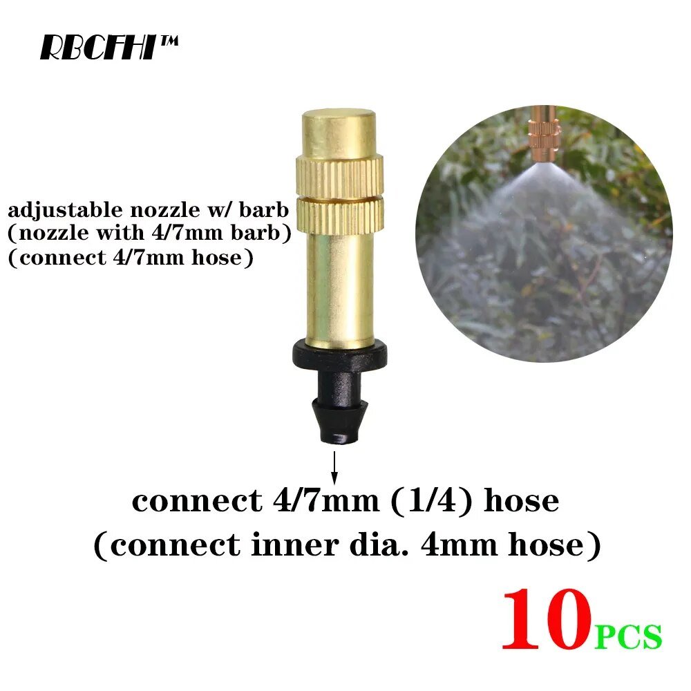 best RBCFHI 10PCS 5 Types of Micro Drip Irrigation Misting Brass Nozzle Garden Spray Cooling Parts Copper Sprinkler with Connector shop online at M2K Trends for