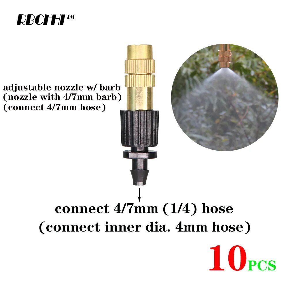 best RBCFHI 10PCS 5 Types of Micro Drip Irrigation Misting Brass Nozzle Garden Spray Cooling Parts Copper Sprinkler with Connector shop online at M2K Trends for