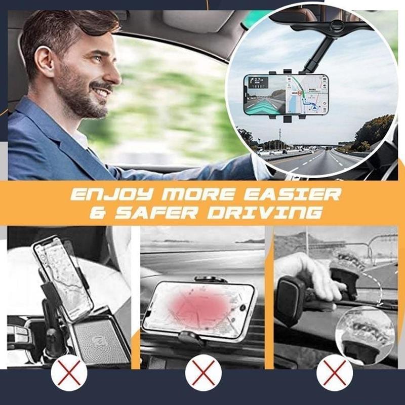 best Rearview Mirror Phone Holder For Car Rotatable And Retractable Car Phone Holder Multifunctional 360 Rear View Mirror Phone Holder Suitable For All Mobile Phones And All Car Rearview Mirror Phone Holder shop online at M2K Trends for Motor Vehicle Interior Fittings