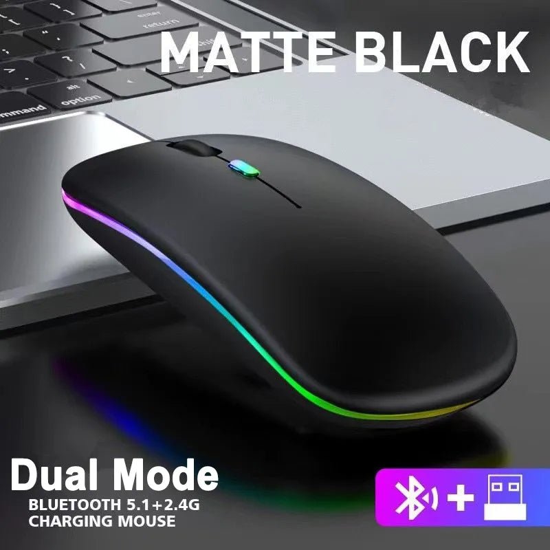 best Rechargeable Bluetooth5.1 Wireless Mouse with 2.4GHz USB 1600DPI Mouse for Computer Laptop Tablet PC Macbook Gaming Mouse Gamer shop online at M2K Trends for