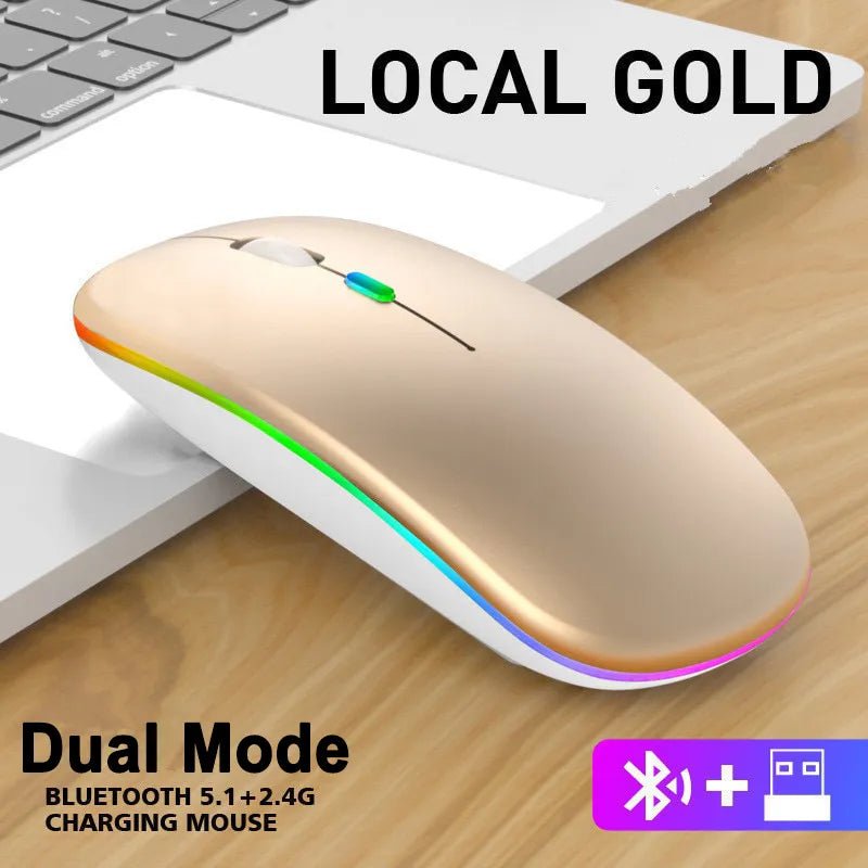 best Rechargeable Bluetooth5.1 Wireless Mouse with 2.4GHz USB 1600DPI Mouse for Computer Laptop Tablet PC Macbook Gaming Mouse Gamer shop online at M2K Trends for