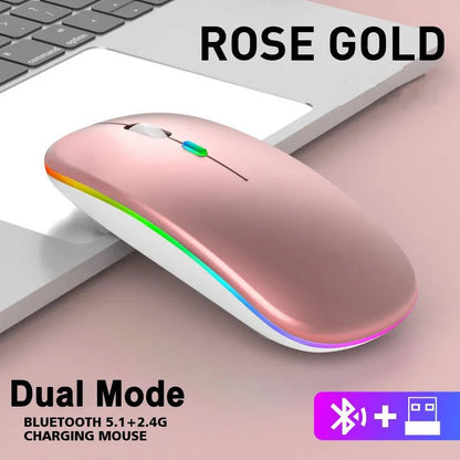 best Rechargeable Bluetooth5.1 Wireless Mouse with 2.4GHz USB 1600DPI Mouse for Computer Laptop Tablet PC Macbook Gaming Mouse Gamer shop online at M2K Trends for