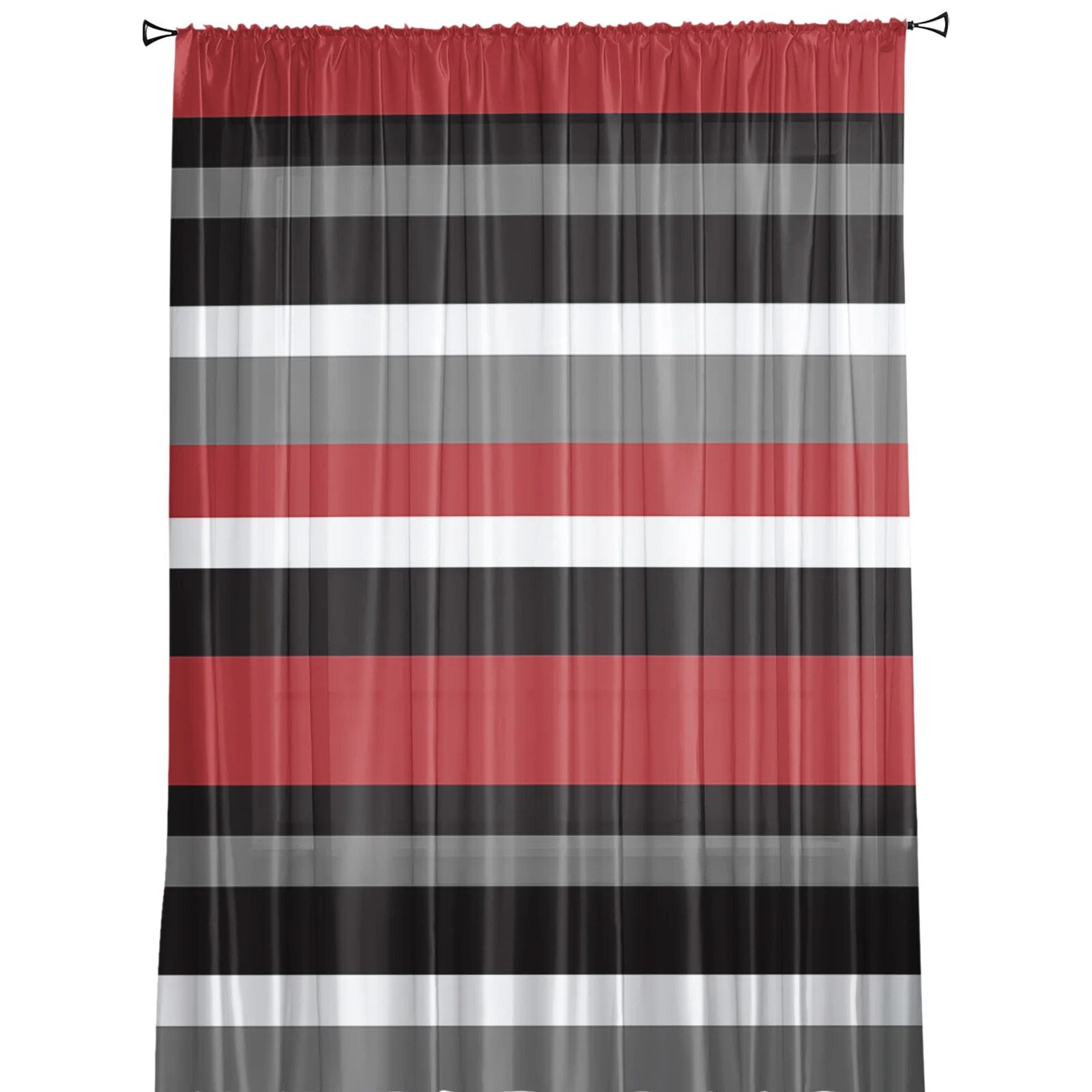 best Red Black White Stripes Geometric Tulle Sheer Window Curtains for Living Room Bedroom Modern Tulle Voile Curtains Decoration shop online at M2K Trends for