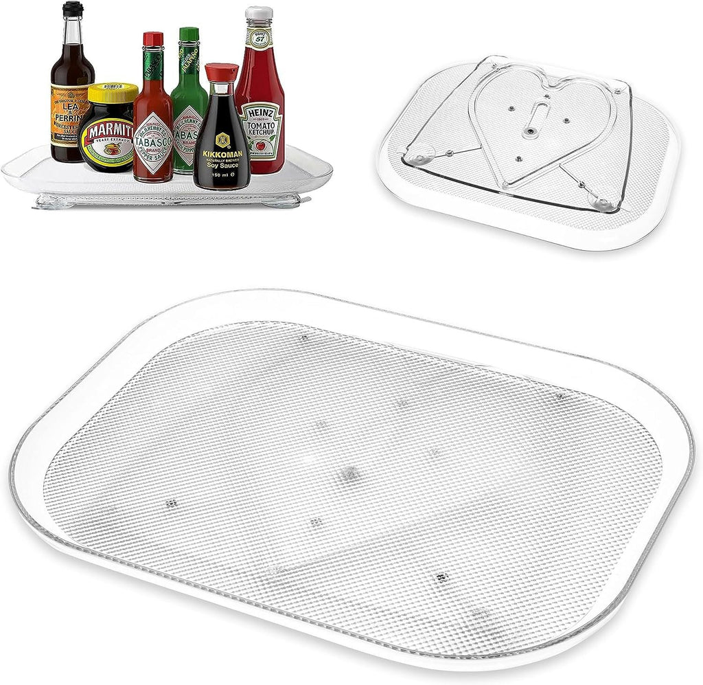 best Refrigerator Rotating Tray Heart-shaped Track Transparent Rectangular Refrigerator Storage Tray Dining Tray 0 shop online at M2K Trends for