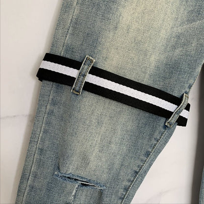 best Ripped T-Knife Cut Jeans Cropped Trousers 0 shop online at M2K Trends for