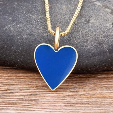 best Romantic Heart Couple Necklace 5 Colors Simple Valentine's Day Sweater Chain Best Friend Lovers Wedding Party Gift Jewelry 0 shop online at M2K Trends for