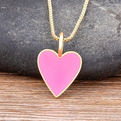 best Romantic Heart Couple Necklace 5 Colors Simple Valentine's Day Sweater Chain Best Friend Lovers Wedding Party Gift Jewelry 0 shop online at M2K Trends for
