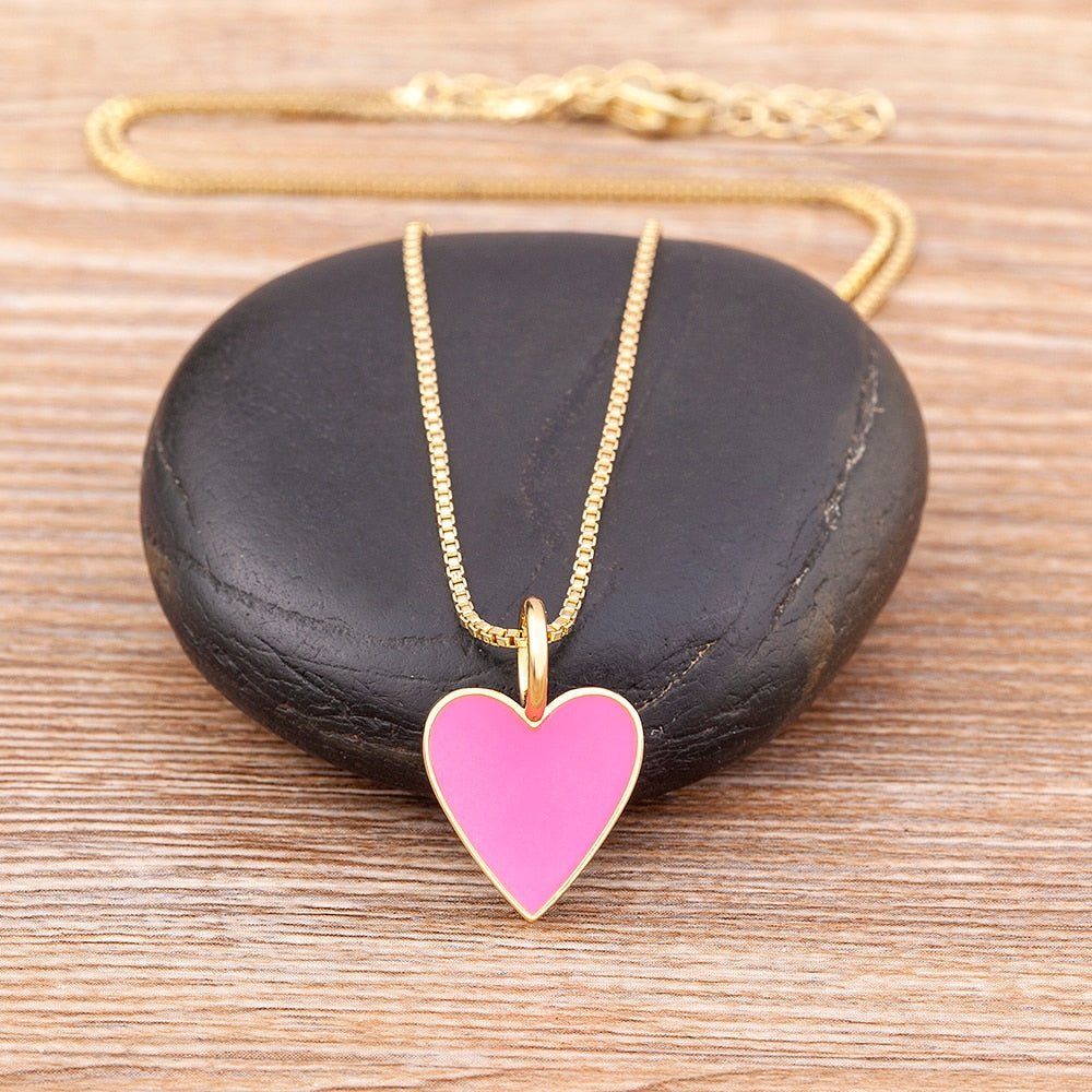 best Romantic Heart Couple Necklace 5 Colors Simple Valentine's Day Sweater Chain Best Friend Lovers Wedding Party Gift Jewelry 0 shop online at M2K Trends for