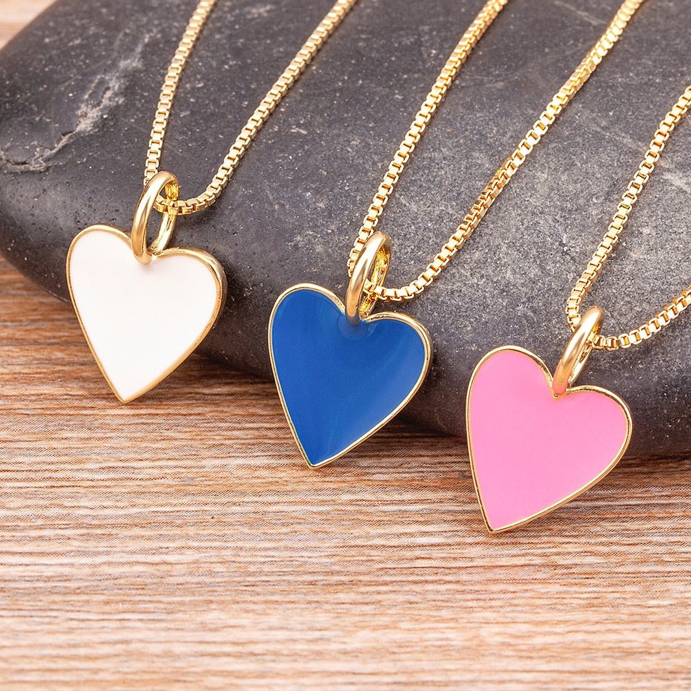 best Romantic Heart Couple Necklace 5 Colors Simple Valentine's Day Sweater Chain Best Friend Lovers Wedding Party Gift Jewelry 0 shop online at M2K Trends for